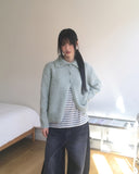 Nedic cozy ribbed collar loose fit knit cardigan