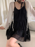 Chews Chiffon Tiered Flare Sleeveless Mini One Piece