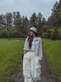 [U-BASIC] Lip Ribbed Crop Cap Short Sleeves