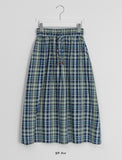 Chucho Vintage Check Banding Long Skirt