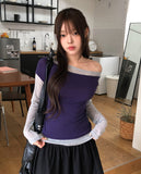 Lizzy Two Tone Layered Tencel Long Sleeve