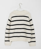 Holby V-neck Stripe Collar Knit