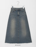 Copen cutting denim long skirt