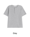 Lowden Slim Ribbed Henley Neck Short Sleeve Tee