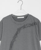 Elg Summer Frill Stripe Short Sleeve Tee