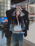 Cross Vintage Printing Two-Way Hood Zip-Up