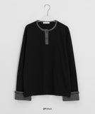 Usun Color Matching Stripe Layered Long Sleeve Tee