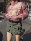 (belt set) Three-pocket vintage cargo mini skirt