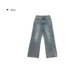 Posin Side Cut Vintage Washing Denim Pants