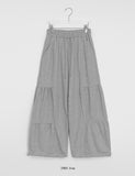Udow Summer Shirring Banded Waist Wide Pants