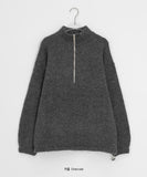 Nokyu Color Half Zip-Up Collar Wool Knit