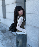 [A/M] Seulleon Cut Denim Washing Wide Pants