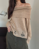 Bay Damage Off Shoulder Knit