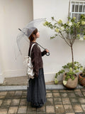 Kohyuri Check Frill Banding Long Skirt