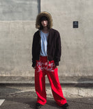 Zenith embroidered brushed wide pants