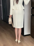 Kime Tweed Peplum H-Line Skirt