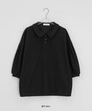 Melfi Waffle Shirring Collar Tee