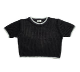 Line Mesh Knit Top