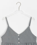 Takaru check button bustier sleeveless