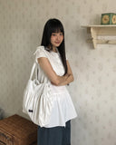 Happy Round Collar Puff Short Sleeve Mini One Piece