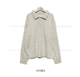 Poster cable collar knit