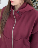 Eseo High-Neck Brushed Hood Zip Up