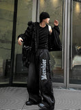 Mershier Side Printing Pigment Washing Wide Training Pants