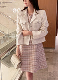Ronda Mix Collar Pearl Tweed Jacket