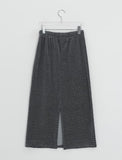 Hven Velvet Stripe Banding Long Skirt