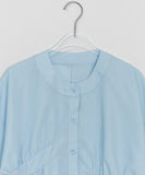 Kiken Shirring Round Short Sleeve Blouse