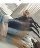 Winter Oversized Couple Check Long Muffler