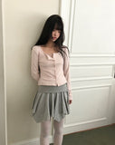 Fallen Folding Unbalanced Mini Skirt