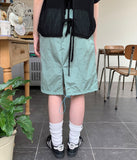 Garden Glossy String Banding Midi Skirt