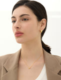 Champagne Full Moon Silver Grip One Touch Earrings