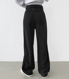 Golden corduroy velor fleece brushed long wide pants