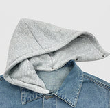 Drape hood denim jacket