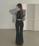 Velvet Corduroy Brushed Slim-Fit Bootcut Span Pants