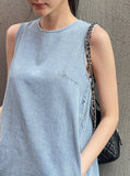 Paying Denim Sleeveless Mini One Piece