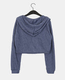 Roching lace duffel button crop hood cardigan