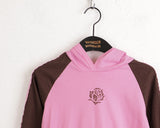 Shima Raglan Strap Color Matching Crop Hood T-Shirt