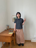 Mameli Check Crop Short Sleeve Shirt