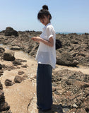 [Planning] Dazzle Side Pintuck Washing Denim Wide Pants