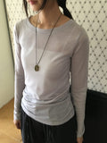 Gilmohi Layered U-Neck Long Sleeve Tee