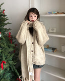 [wool20%] Ellie Bokashi handmade knit cardigan