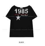 Vent Star Vintage Loose Fit One Shoulder Short Sleeve