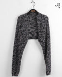 Raquel two-tone rainbow color matching bokashi angora knit bolero cardigan