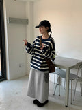 Ichimo banding brushed fleece cargo long skirt