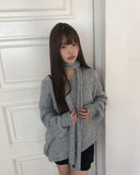 [Muffler SET] Dori Muffler Loose V-Neck Knit