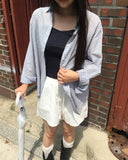 Tenon see-through check overfit long-sleeved shirt
