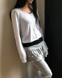Seka Dot Crop Basic Cardigan